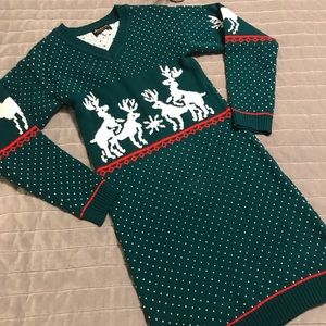Excited Reindeer Sweater Dress